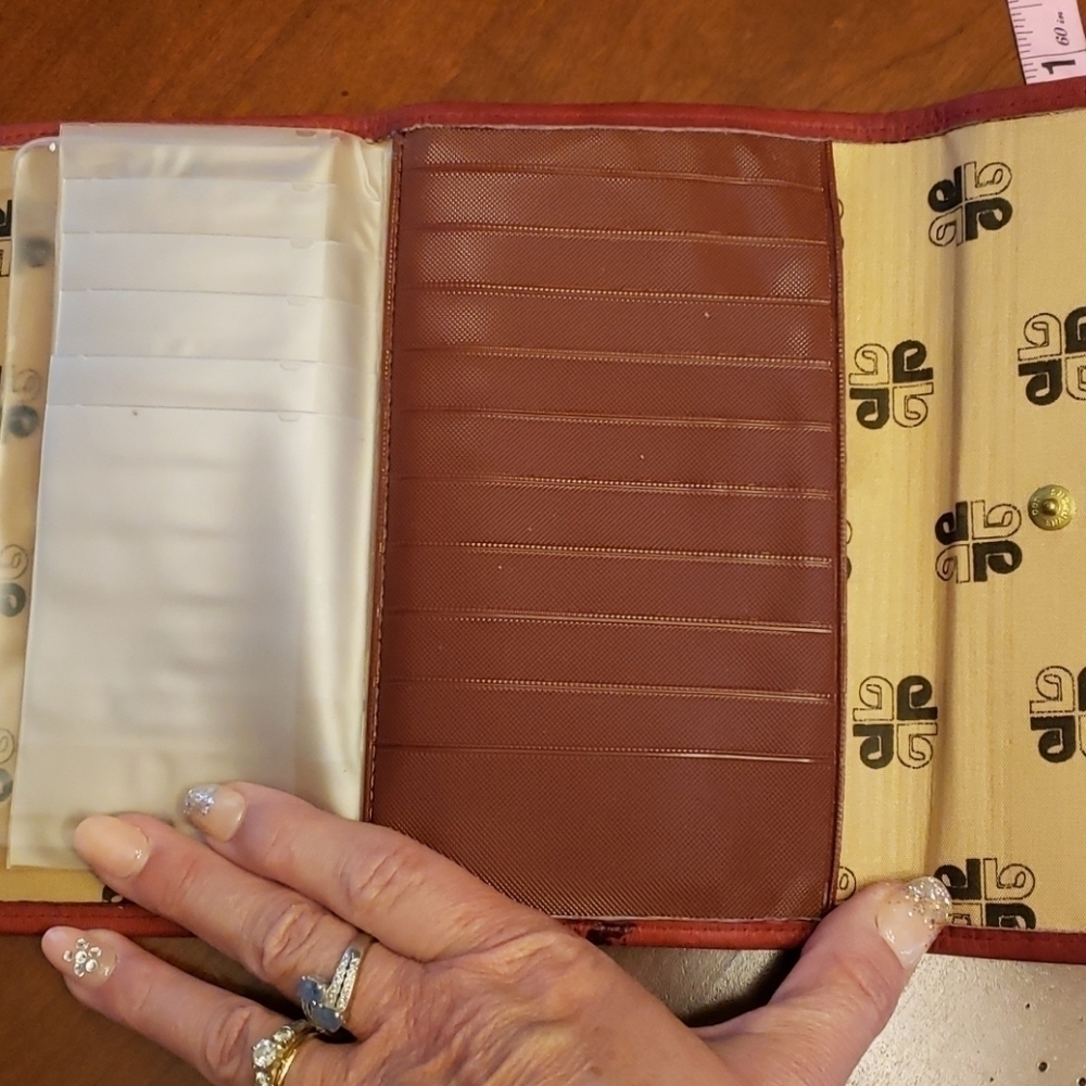 Vtg Top Grain Cowhide Leather Checkbook Wallet - Picture 6 of 9
